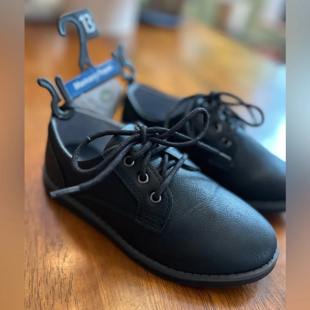 Black Oxford Dress Shoes | Boys Size 13 | NWT | Memory Foam | Wonder Nation